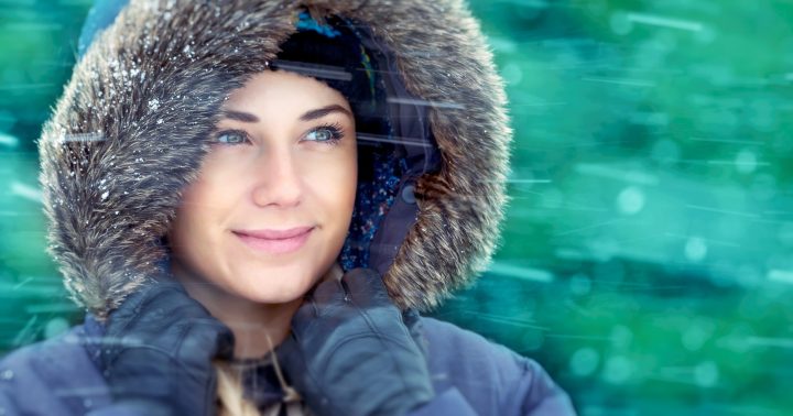 Portrét ženy v zimě